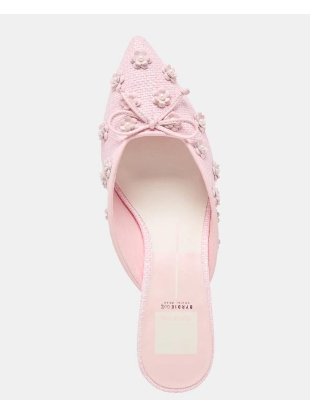 Dolce Vita x Byrdie Golf Camilo Pink Slide On Flower Applique Mules Size 8.5W - Picture 2 of 15